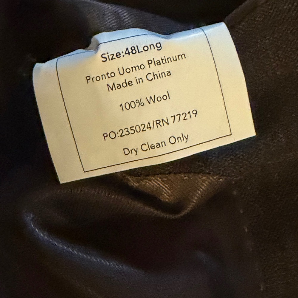 Pronto Uomo Platinum Blazer Charcoal Grey Brown Windowpane 100% Wool 48 Long - Picture 8 of 13